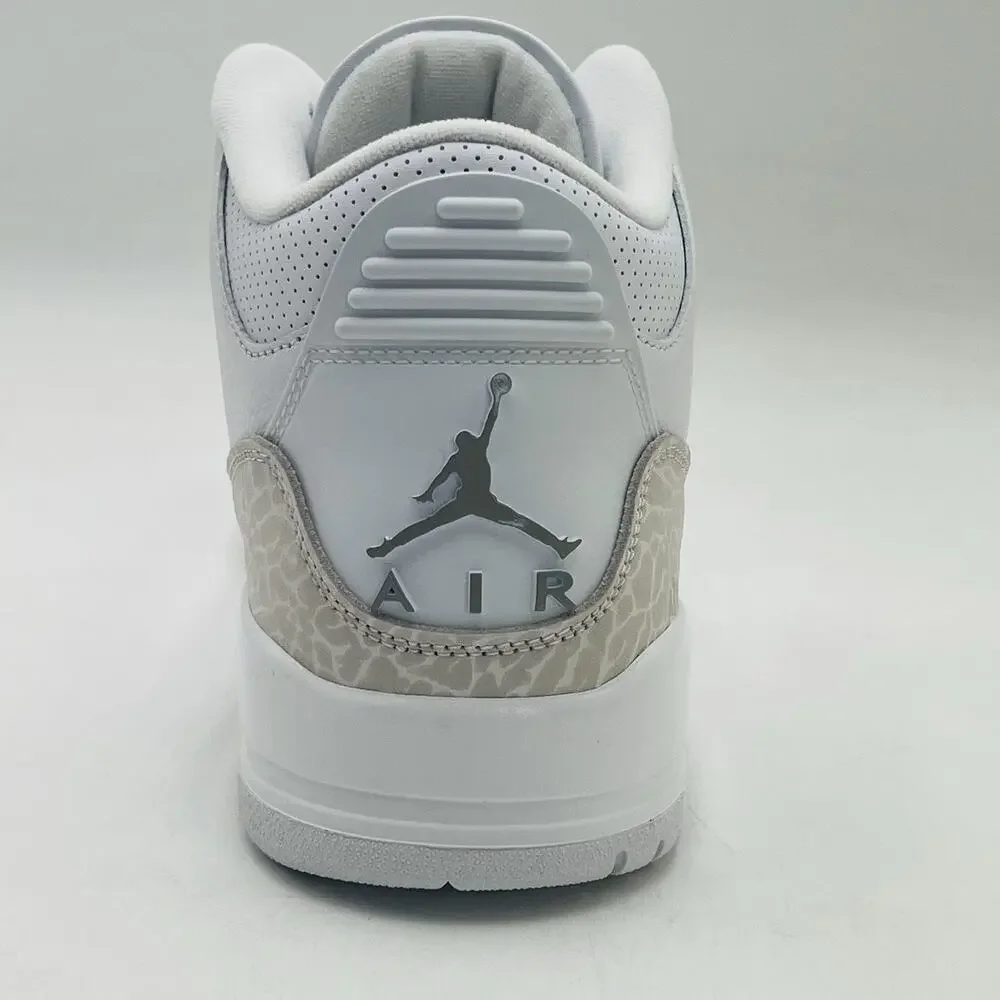 Nike Air Jordan 3 Retro White Silver Sneakers CT8532 111 Men Size 11 NEW
